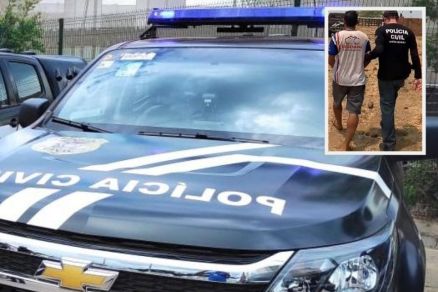 Rafael de Oliveira (detalhe) foi preso horas depois do crime pela Polcia Civil