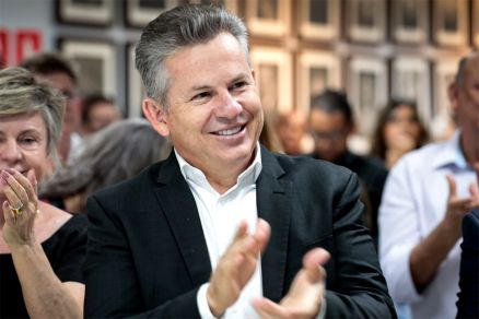 O governador reeleito Mauro Mendes, que falou sobre eleies de 2024