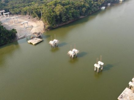 Construo de ponte com 550 metros de extenso sobre o Rio Teles Pires na MT-325 em Alta Floresta 