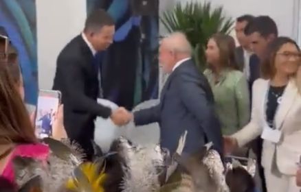O governador Mauro Mendes e o presidente eleito Lula, na COP-27