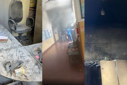 Imagens do interior do prdio aps ser atingido pelo incndio 