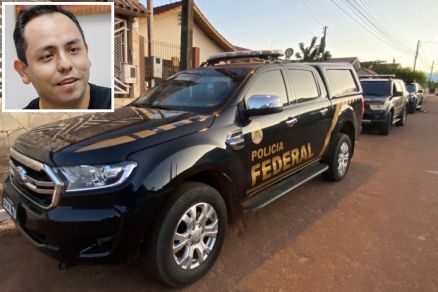 Viatura da Polcia Federal, que faz operao hoje em Mato Grosso, tendo como um dos alvos o empresrio Rafael Yonekubo (detalhe)