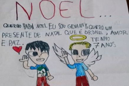 Uma das cartinhas enviadas  Campanha dos Correios 