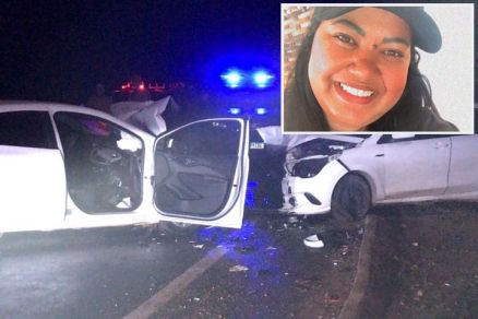 Aline Simone Jordo da Silva (no detalhe), que morreu no acidente