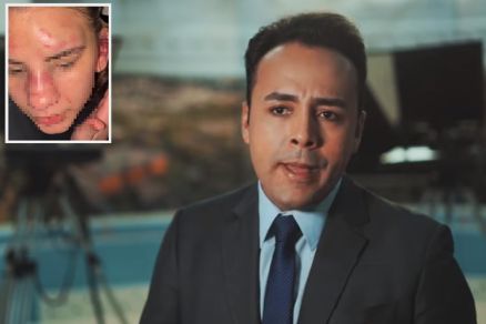 O apresentador de TV Lucas Ferraz e a esposa Katrine Gomes (detalhe)