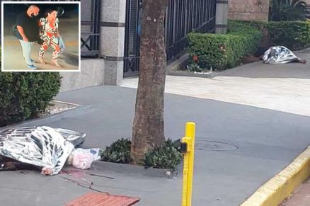 O casal assassinado (detalhe) momentos antes do crime