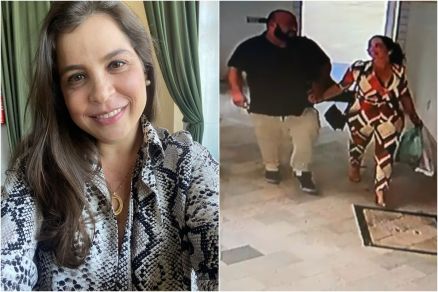 O casal foi registrado momentos antes do crime