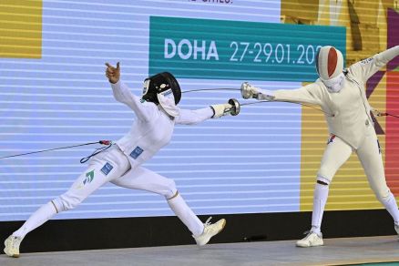 A esgrimista Nathalie Moellhausen conquistou a medalha de ouro no Grand Prix