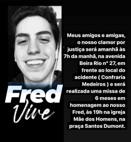 Frederico Albuquerque Siqueira Corra da Costa foi atropelado enquanto estava com amigos em uma convenincia