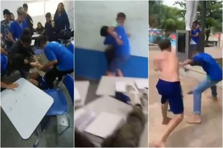 Brigas dentro da sala de aula e do lado de fora da escola 