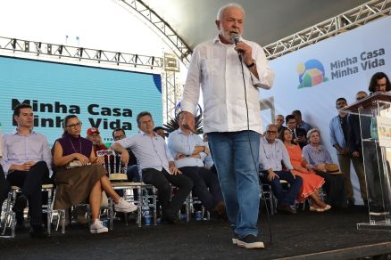 O presidente Lula, durante visita a Rondonpolis
