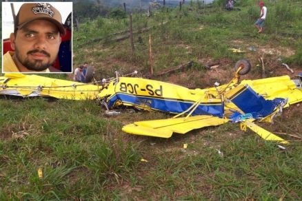 Aeronave aps a queda que matou o piloto Alan Lemes