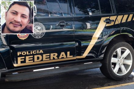 O jornalista Juvenilson dos Santos Martins (detalhe) preso pela PF