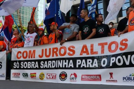 Protesto de Centrais Sindicais em So Paulo