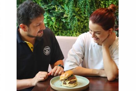 Os chefs M�rcio Patr�cio e Paula Borges