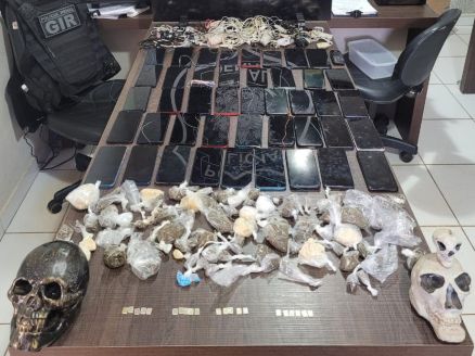 Apreenso de drogas e componentes eletrnicos na Penitenciria Mata Grande