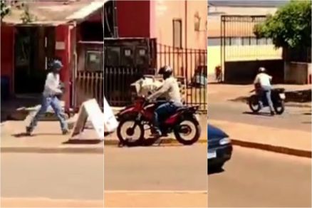 Momento em que atirador foge do local 