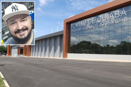 O policia civil M�rio Wilson Gon�alves, que passou por audi�ncia de cust�dia no F�rum de Cuiab�