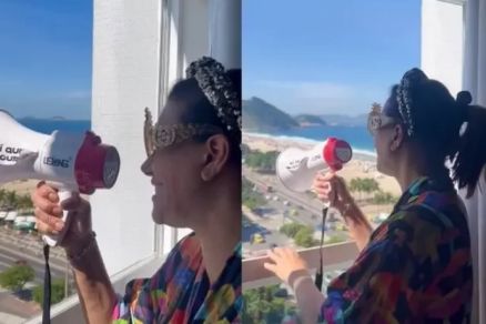 A socialite � conhecida por usar o megafone para se comunicar com as pessoas
