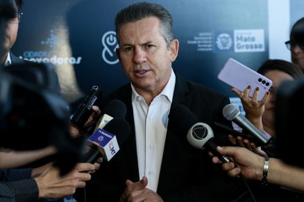 O governador Mauro Mendes, que comentou caso de queima de maquinrios que ganhou repercusso aps crtica de Janaina