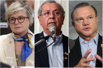 Os senadores Margareth Buzetti, Jayme Campos e Wellington Fagundes: gasto de dinheiro pblico 
