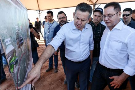 O governador Mauro Mendes e o deputado Eduardo Botelho, que  pr-candidato a prefeito