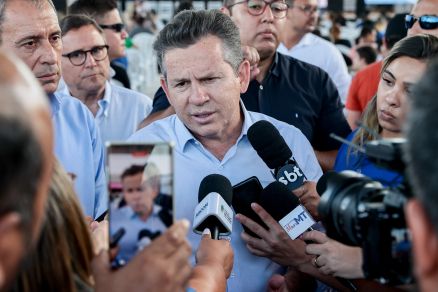O governador Mauro Mendes, que falou sobre a possvel sada de Botelho do Unio Brasil