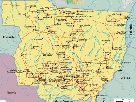 O mapa de Mato Grosso