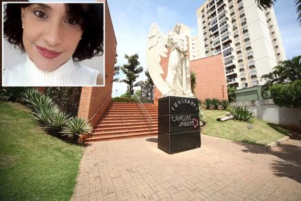 O corpo de Cristiane Castrillon da Fonseca Tirloni (detalhe) est sendo velado na Capela Jardins