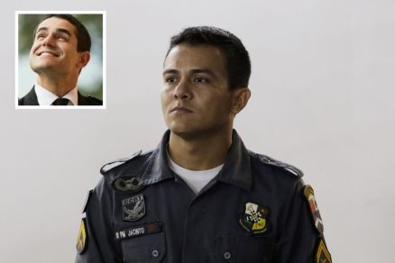 O ex-cabo Luclio Gomes Jacinto, condenado por matar o tenente Carlos Henrique Scheifer (no detalhe)