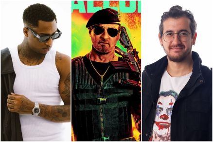 O rapper Kayblack, poster do Mercenrios 4 e o humorista Afonso Padilha