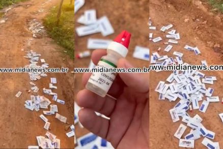 Testes foram descartados em rua sem muito movimento de bairro 