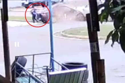 Condutor da Ford Ranger colidiu violentamente na lateral do carro de passeio 