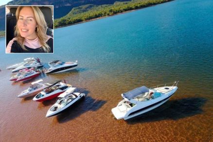 A empresria Elaine Marques (detalhe), de 45 anos, que morreu no Manso