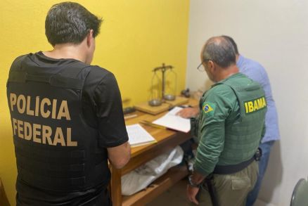 Agentes da PF e do Ibama durante a Operao Hermes