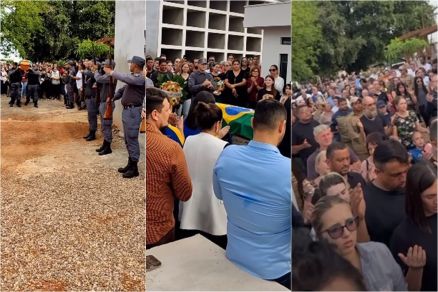 Momentos do funeral do policial militar Hlio Expedito da Silva, de 44 anos