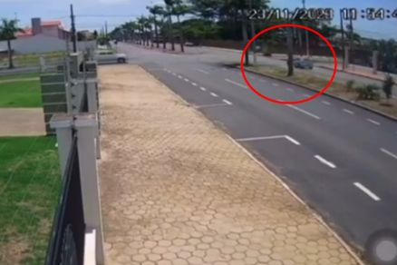 Momentos antes da coliso que vitimou motociclista