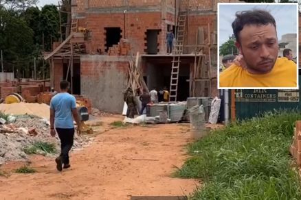 O pedreiro Gilberto Rodrigues dos Anjos (detalhe), que foi preso em obra