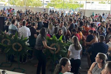 O velrio das vtimas da chacina em Sorriso foi realizado em igreja