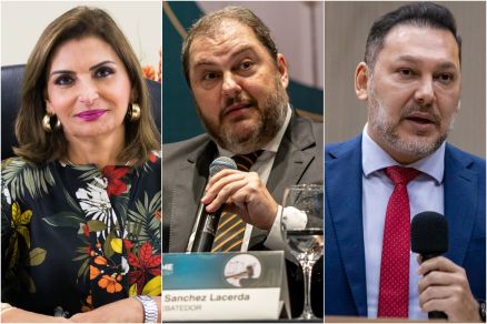 A procuradora Eunice Helena Rodrigues e os promotores de Justia Wesley Sanchez e Marcos Regenold