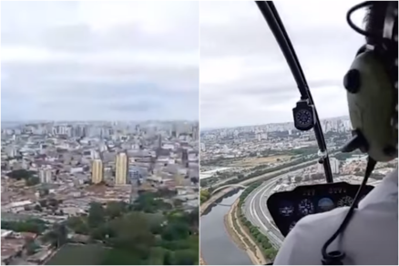 As imagens foram gravadas e postadas nas redes sociais por uma das passageiras