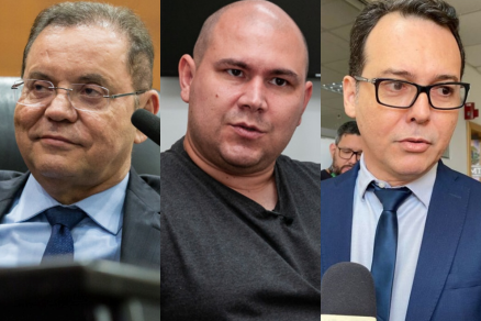 Os pr-candidatos a prefeito de Cuiab Eduardo Botelho, Ablio Brunini e Ldio Cabral