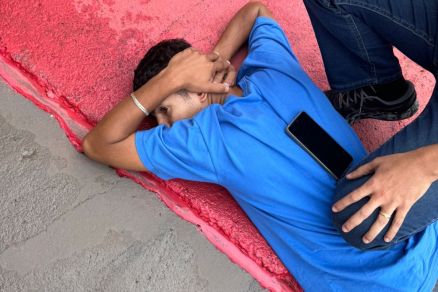 Silvio Junior Peixoto no momento em que foi preso em Uberlndia (MG)
