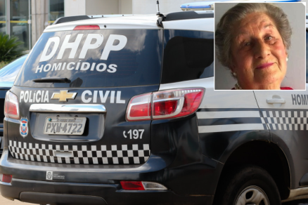 A idosa Horaide Bueno Stringuini (detalhe), que foi assassinada em sua casa