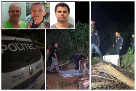 No detalhe, as v�timas. Corpos de M�rcio e Elizeu foram encontrados; Nilson permanece desaparecido