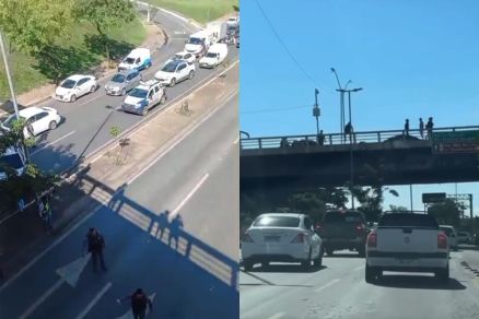 Uma pessoa ainda tentou evitar que ele se atirasse