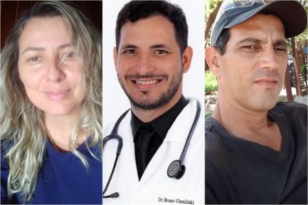 Ins Gemilaki, seu filho Bruno Gemilaki e o marido Mrcio Ferreira