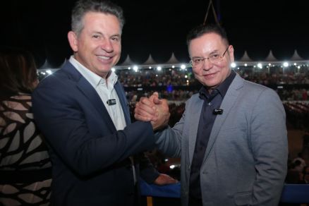 O governador Mauro Mendes e o pr�-candidato a prefeito, Eduardo Botelho