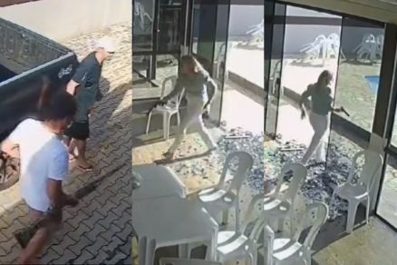 Vdeos mostram o trio chegando  casa onde duas pessoas acabaram mortas