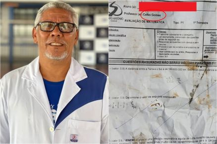Prova em nome do professor Celso Odinir Gomes foi encontrada me mata 